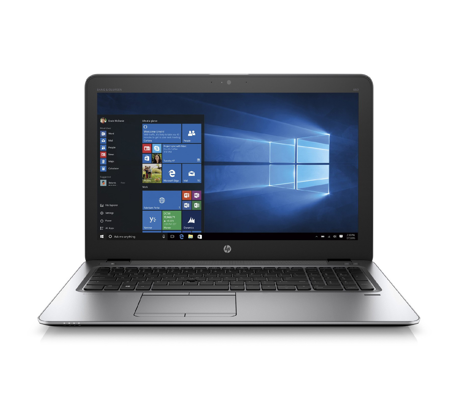 HP Elitebook 850 G3 Laptop intel Core I5-6300U 6th GEN 2.40GHZ Webcam 8GB Ram 256GB SSD Windows 10 pro 64Bit