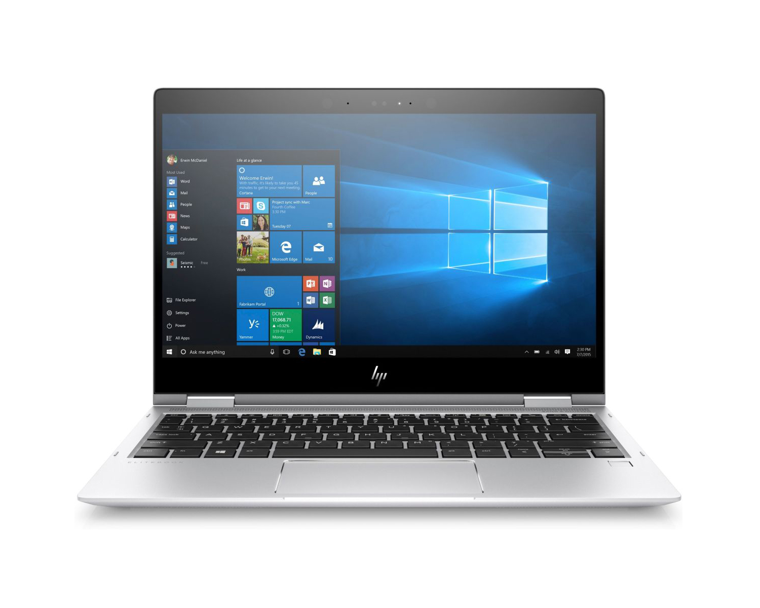 HP EliteBook x360 1030 G2 13.3″ Touchscreen 7th gen Intel Core i7-7600U 16GB DDR4 SDRAM 256GB SSD Silver Windows 10 Pro